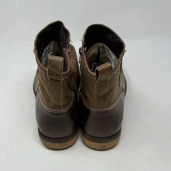 Bed Stu Revolution Boots Mens 10 Brown Distressed Leather Side Zip Ankle Hipster - Picture 9 of 16